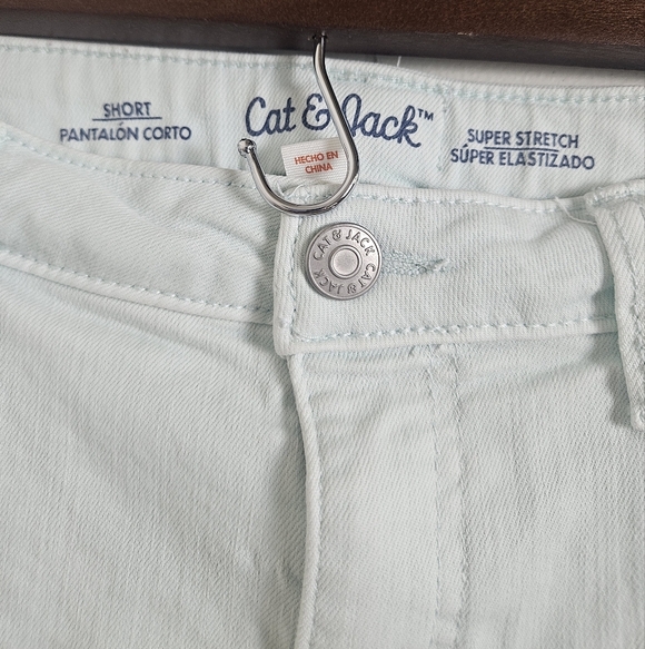 Cat & Jack Light Blue Jean Shorts with Lace Trim - Picture 2 of 4